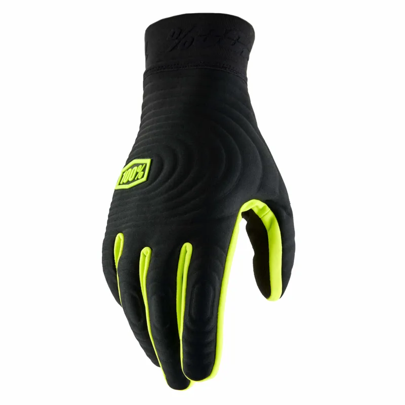 100% Brisker Xtreme Gloves in Black / Fluo Yellow