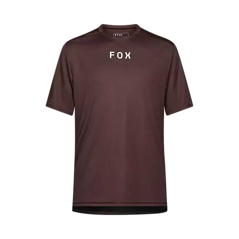 Fox Ranger Wordmark Short Sleeve Jersey in Cocoa Brown