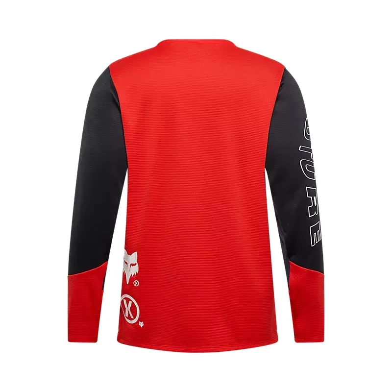 Fox Clothing Defend Taunt Long Sleeve Youth Mountain Bike Jersey Red-1
