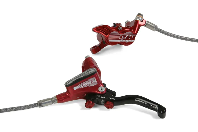 Hope Tech 3 E4 Braided Hydraulic Disc Brake Red