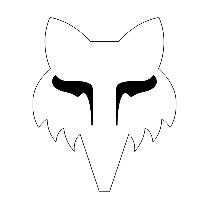 Fox Head 1.5in Sticker White