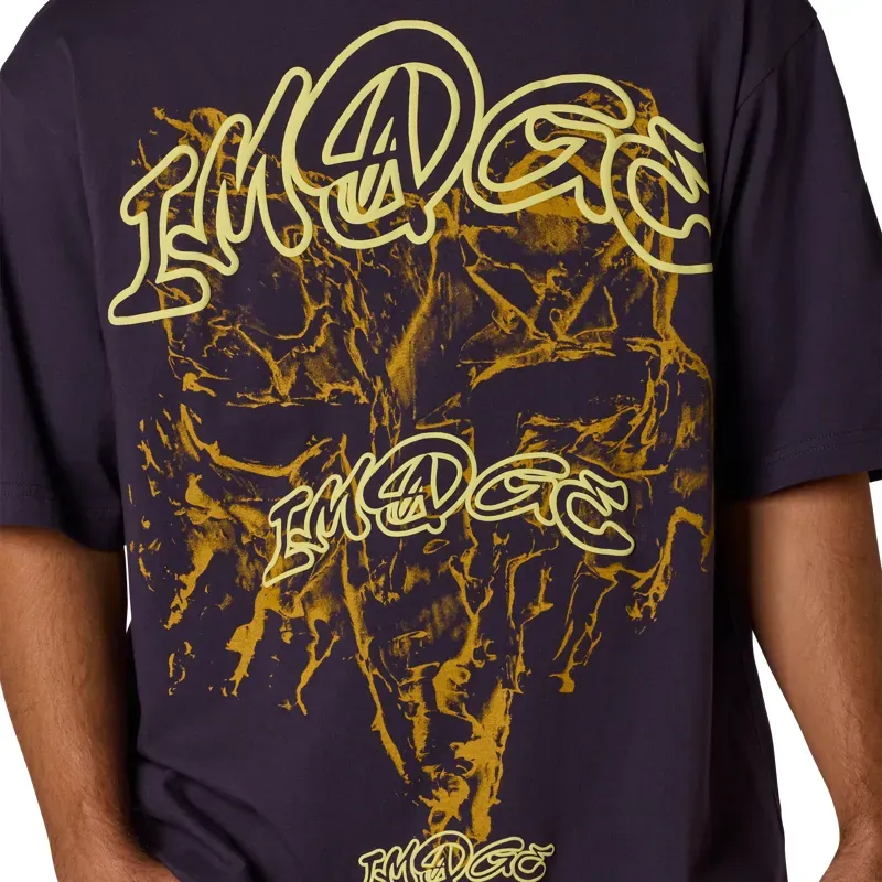 Fox Image Print Midweight Oversized T-Shirt in Plum Perfect-3