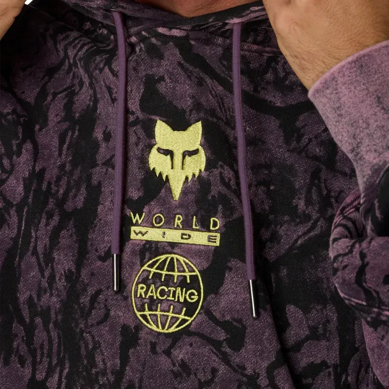 Fox Image Print Pullover Hoodie in Plum Perfect-4