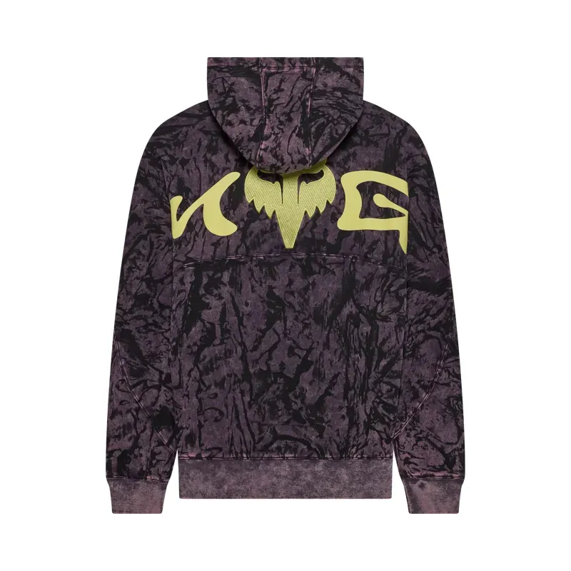 Fox Image Print Pullover Hoodie in Plum Perfect-1