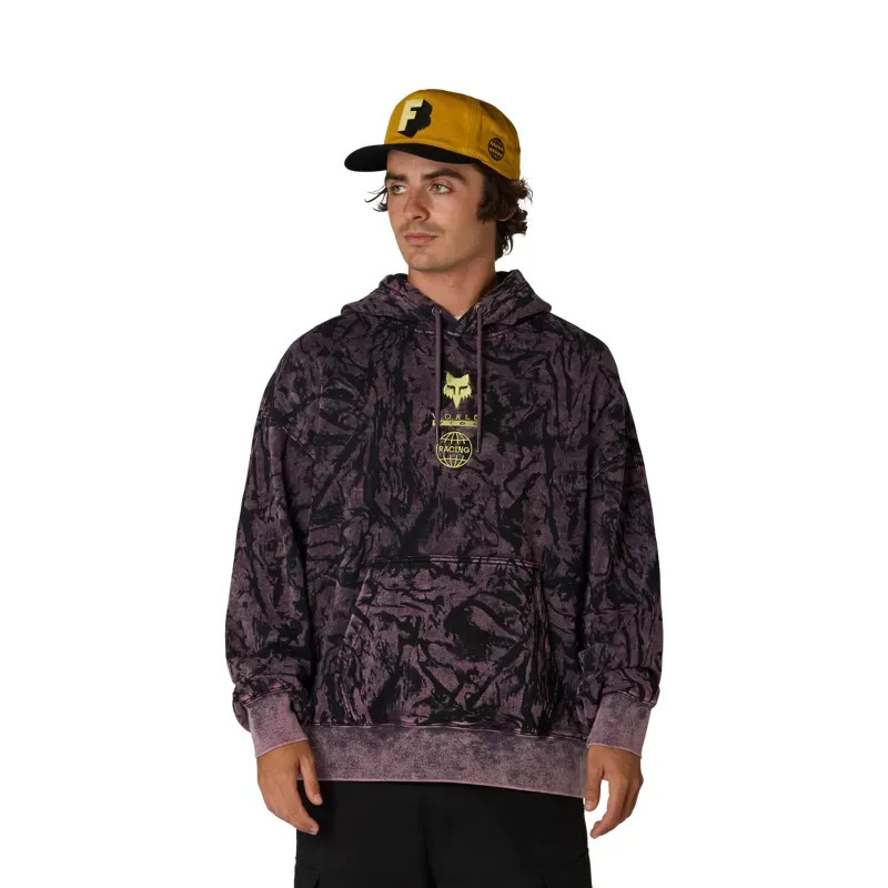 Fox Image Print Pullover Hoodie in Plum Perfect-2