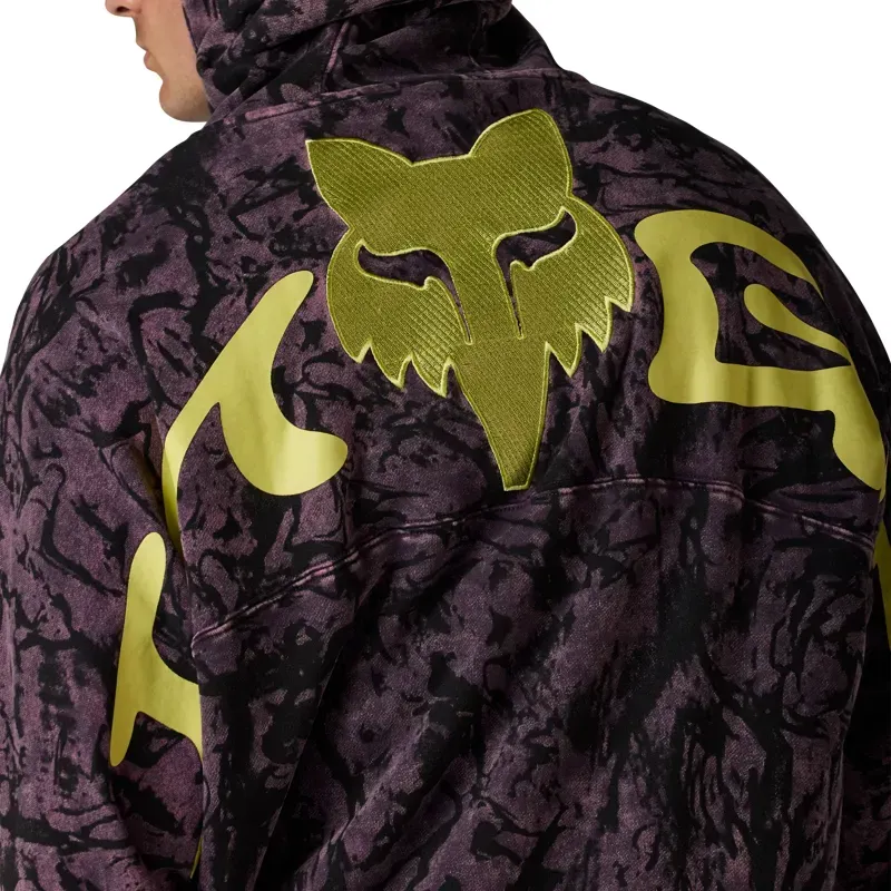 Fox Image Print Pullover Hoodie in Plum Perfect-5