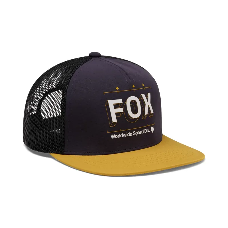 Fox Image Print Snapback Trucker Hat in Plum Perfect