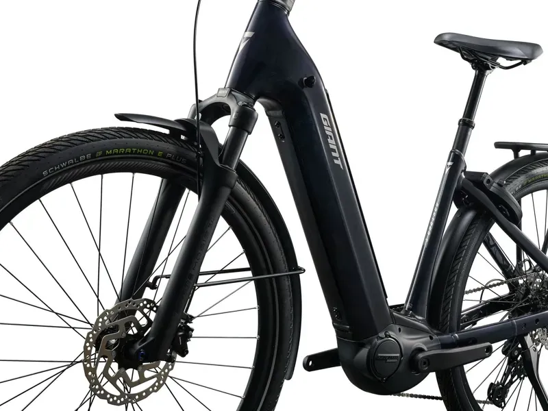 Giant AnyTour E+ 4 Low Step Electric Commuter Bike in Cold Night-2