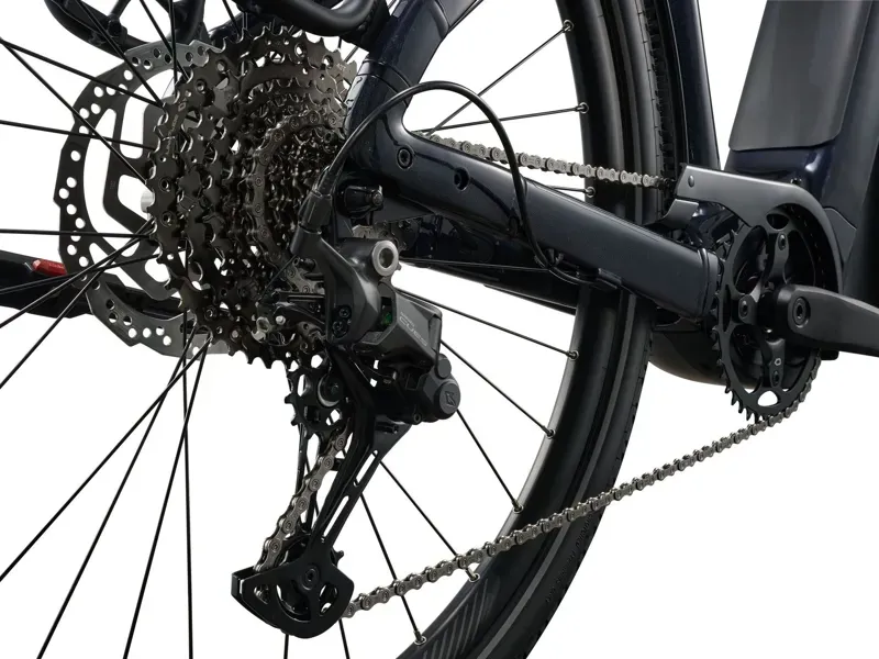 Giant AnyTour E+ 4 Low Step Electric Commuter Bike in Cold Night-3