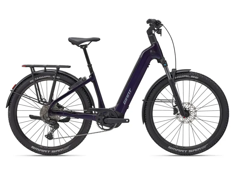 Giant AnyTour X E+ 3 Low Step Electric Hybrid Bike in Blackcurrant