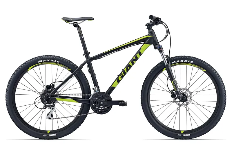black and green mountain bike