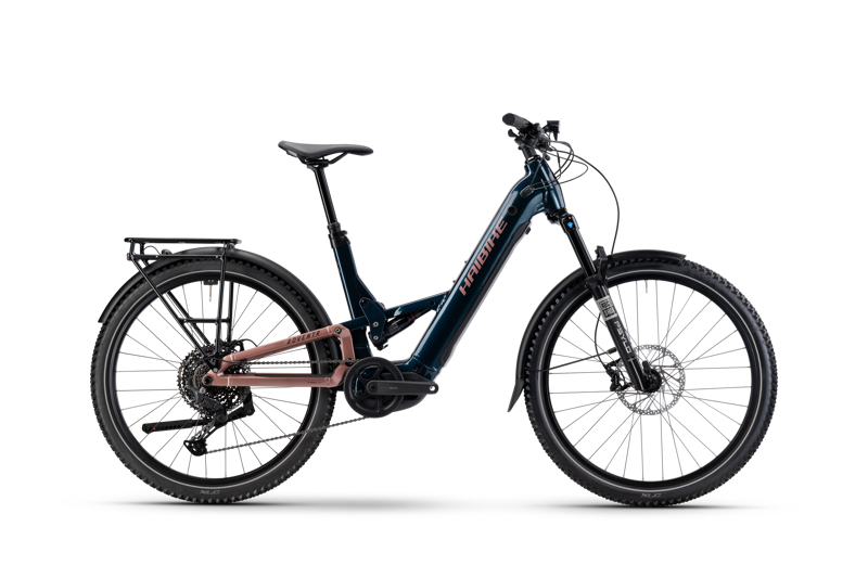 Haibike Adventr 8.5 Low Step Electric Trekking Bike in Green / Copper