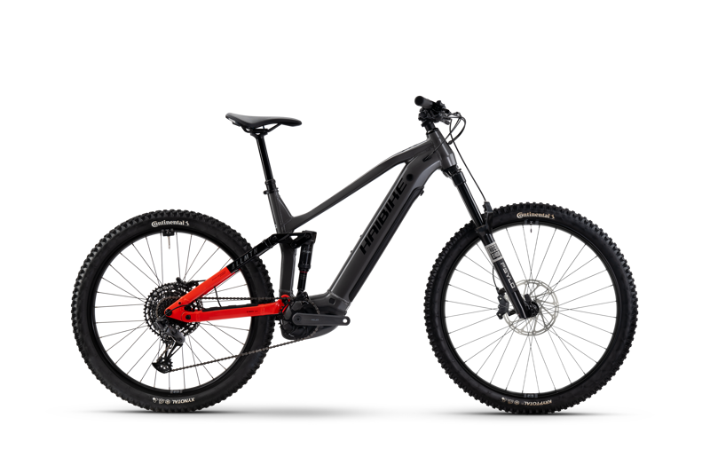 Haibike Allmtn 4 Electric Mountain Bike in Silver / Red / Black