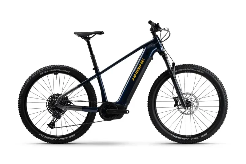 Haibike Alltrack 10 Electric Mountain Bike in Blue / Titan / Yellow