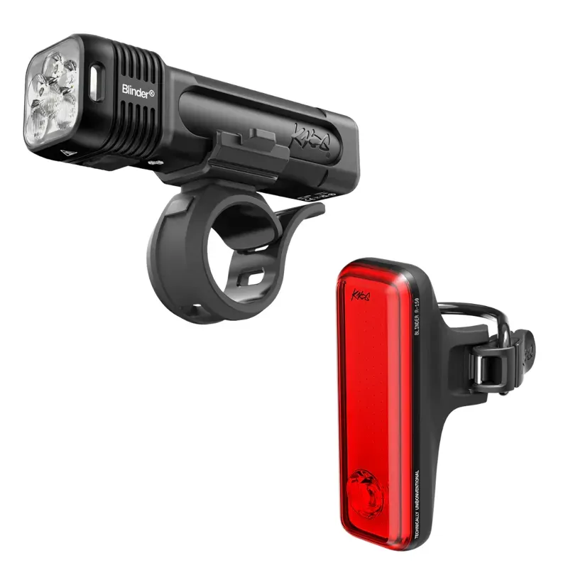 Knog Blinder 1400 and Blinder R-150 Front/Rear Bike Light Set in Black