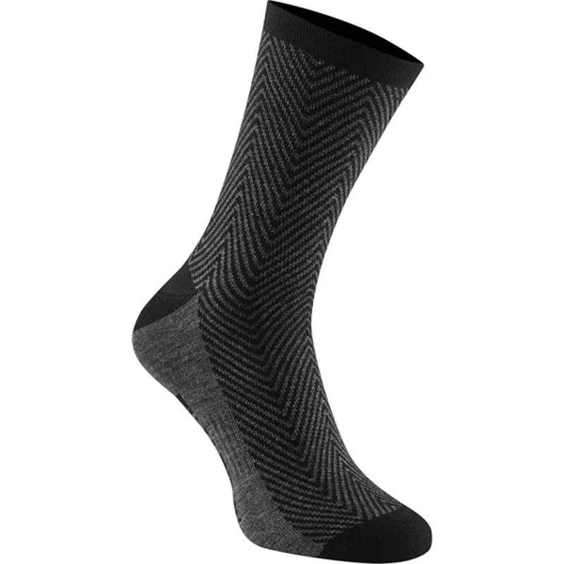 Madison Assynt Merino Long Sock Black Herringbone