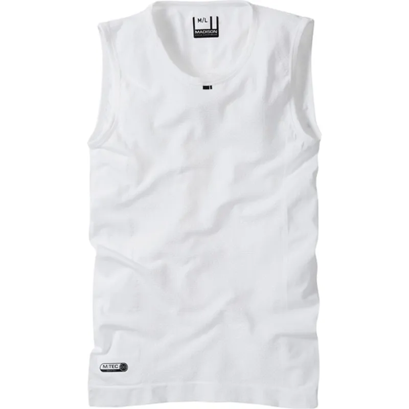 Madison Isoler Mesh Mens Sleeveless Baselayer, White