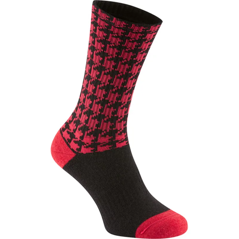 Madison Isoler Merino Deep Winter Sock Chilli Red Houndstooth