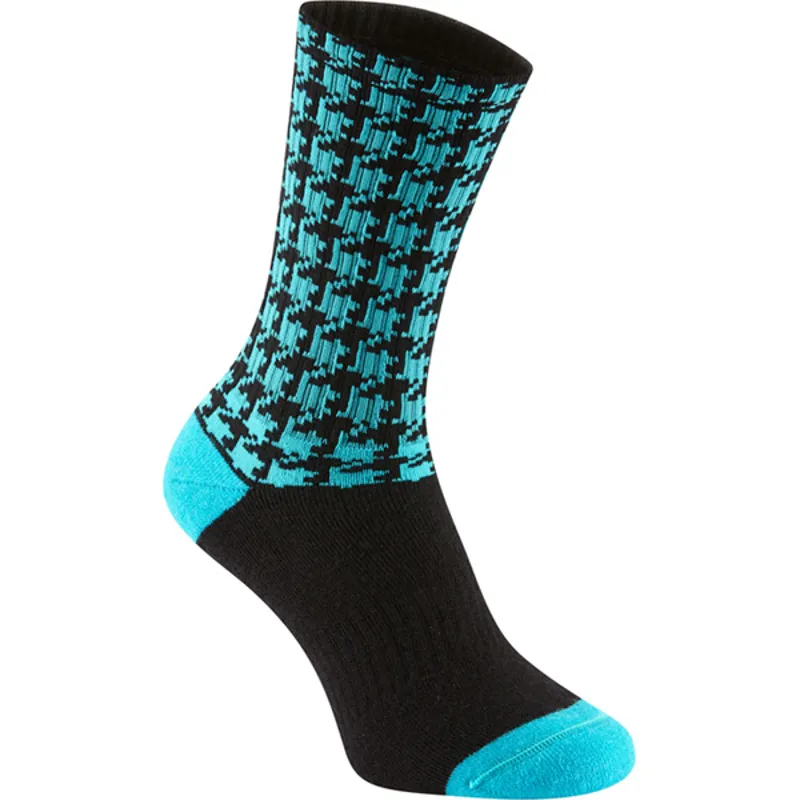 Madison Isoler Merino Deep Winter Sock, Blue Curaco Houndstooth