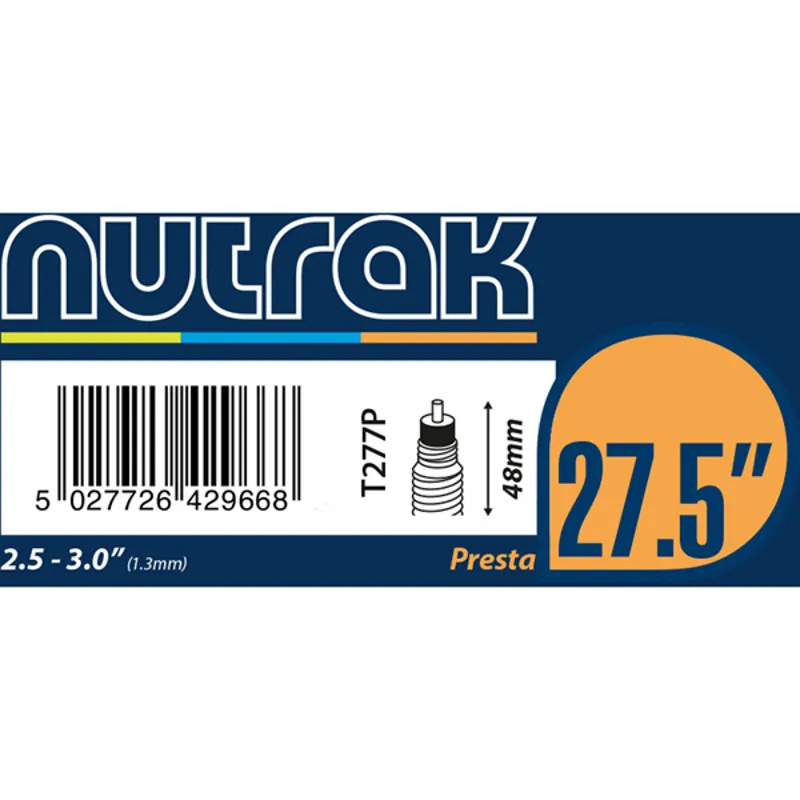 Nutrak 27.5 Inch x 2.5 - 3.0 Presta Valve Inner Tube
