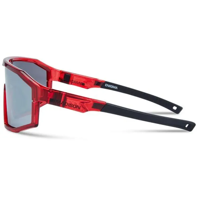 Madison Enigma Cycling Glasses Crystal Red with Blk Mirror 3 Lens Pack-1