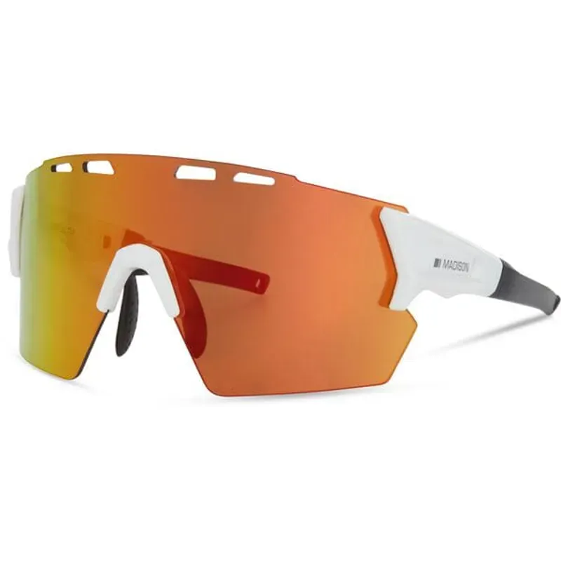 Madison Stealth Cycling Glasses White with Fire Mirror 3 Lens Pack	