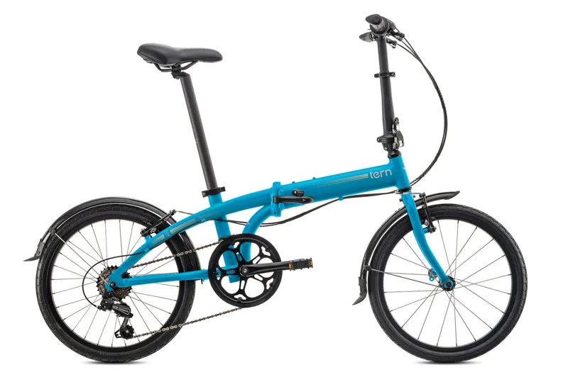 blue folding bike