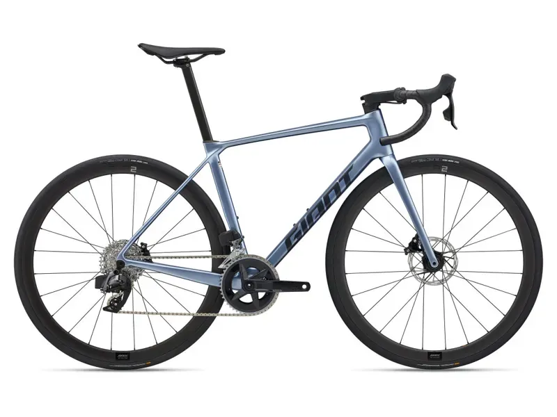 Giant TCR Advanced 0 AXS Road Bike In Gloss Frost Silver / Cold Iron