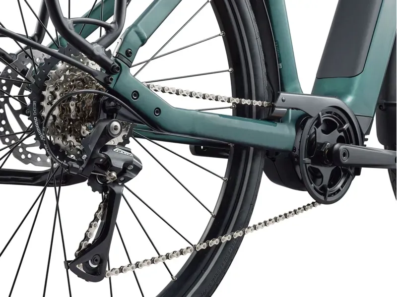 Giant NewTour E+ 3 Low Step Electric Hybrid Bike in Kelp/Forest-3