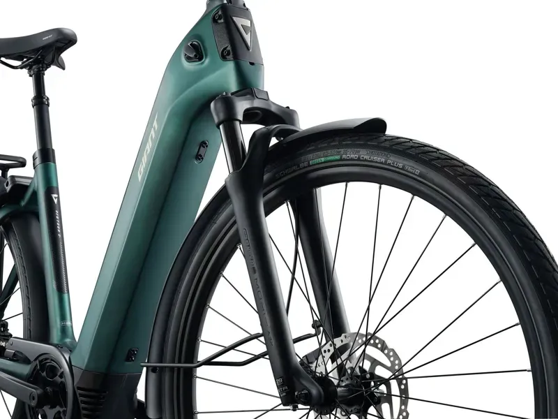 Giant NewTour E+ 3 Low Step Electric Hybrid Bike in Kelp/Forest-1