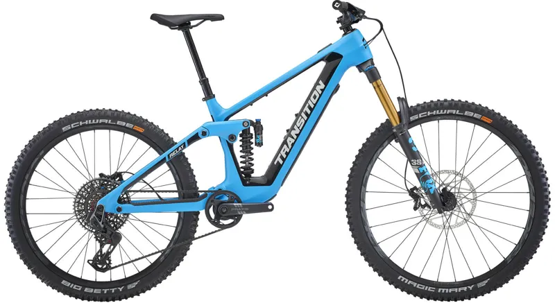 Transition Relay PNW Carbon XO AXS Electric Mountain Bike in Tr Blue