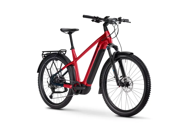 Haibike Trekking 7 Hybrid Bike Fruity Red /Blue Gloss-1