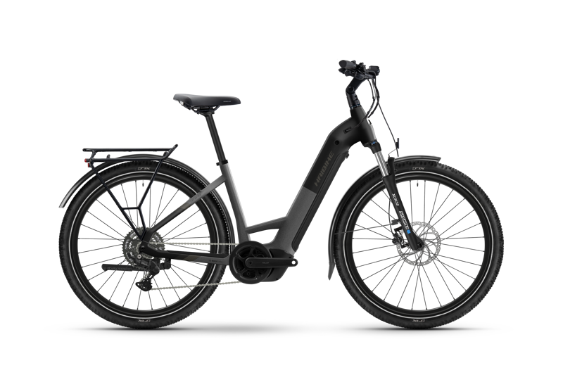 Hiabike Trekking 3 Low Electric Hybrid Bike in Matt Dark Silver / Stardust
