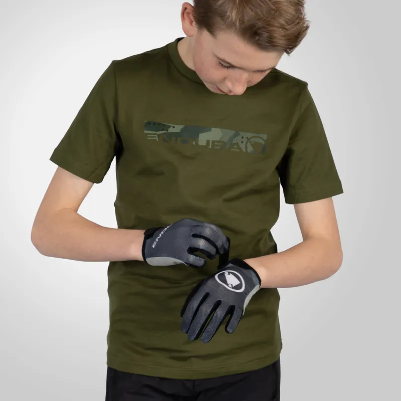 Endura Kid's One Clan Organic Tee Camo Green