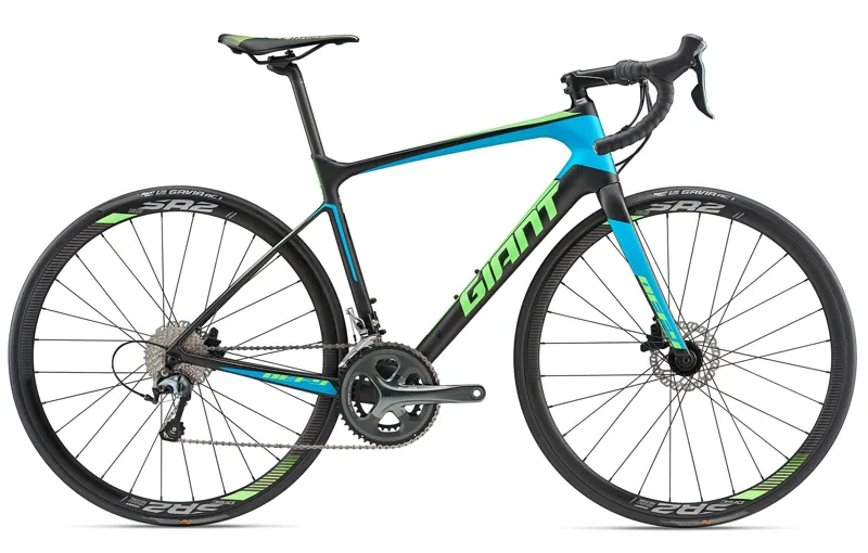 Giant Defy Advanced 3 Road Bike 2018 Smoke/Blue/Neon Green