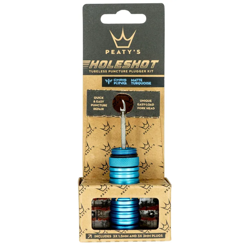 Peatys Holeshot Tubeless Puncture Plugger Kit in Turquoise