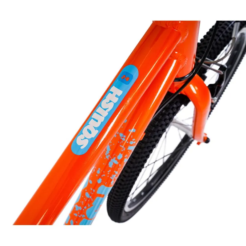 Squish 24 Inch Hybrid Lightweight Kids Bike Orange / Blue-3