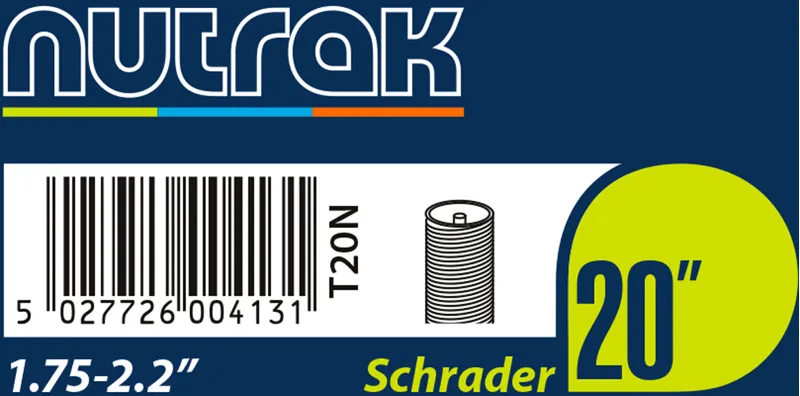 Nutrak 20 x 1.75 - 2.125 Inch Schrader Inner Tube