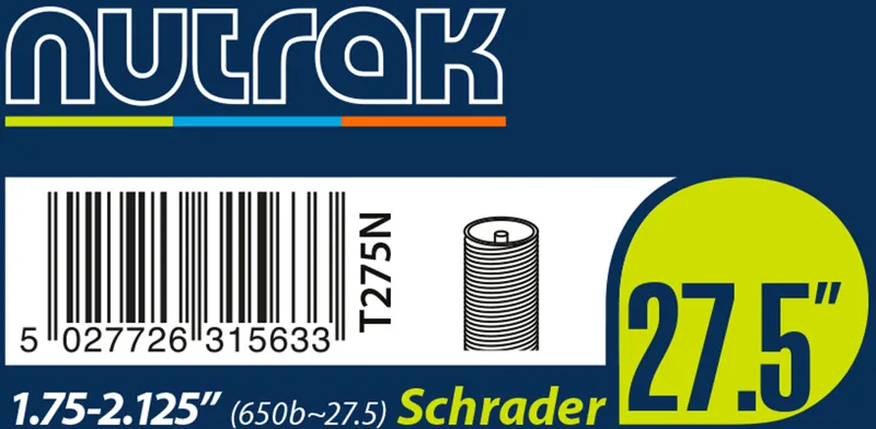 Nutrak 27.5 x 1.75-2.1 inch 650B Schrader Inner Tube