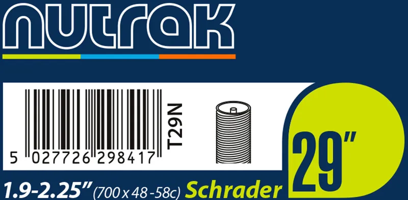 Nutrak 29 X 1.9 - 2.25 Inch Schrader Inner Tube