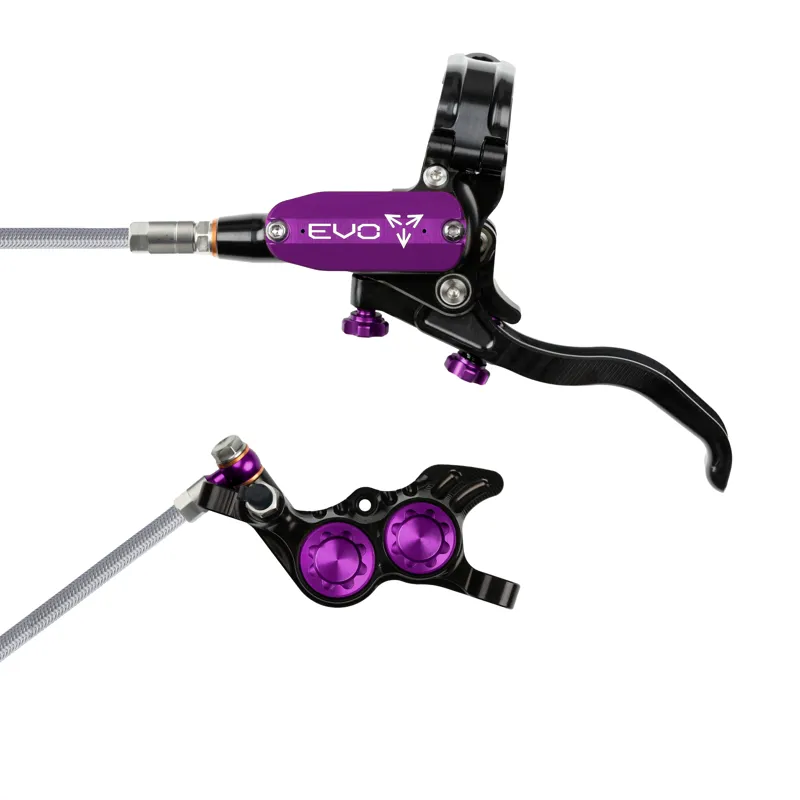 Hope Tech 4 EVO GR4 Black/Purple - Braded hose - No Rotor