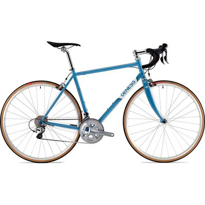 light blue road bike