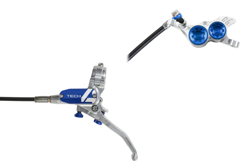 Hope Tech 4 V4 Hydraulic Disc Brake Silver / Blue Rear Left